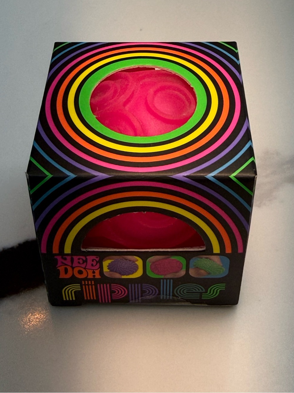 NeeDoh RIPPLES - Bright Pink Schylling Fidget Squeeze Toy